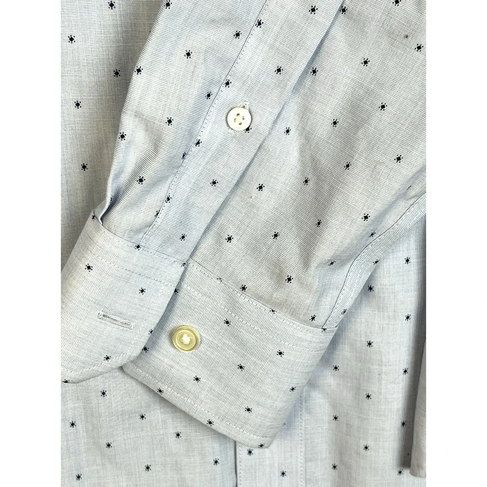 Banana Republic Button Down Shirt Men XL 17 - 17.5 35 - 6 Slim Fit No Iron Blue